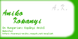 aniko kopanyi business card